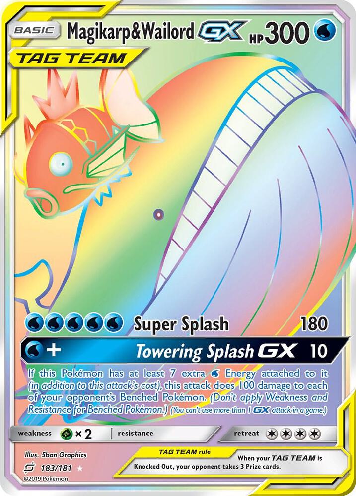 Pokemon Magikarp & Wailord GX 183/181 Team Up