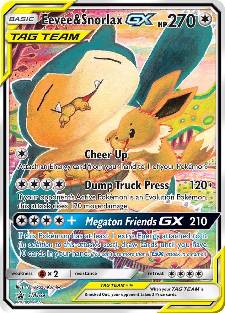 Pokemon Eevee & Snorlax GX SM169 SM Black Star Promos