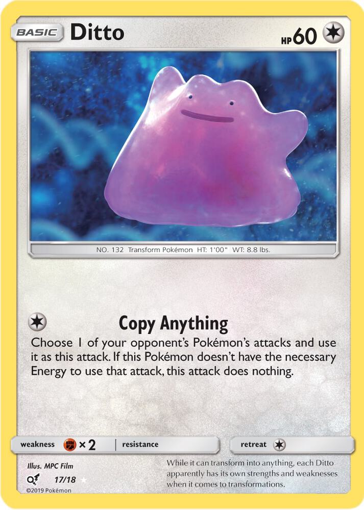Pokemon Ditto 17/18 Detective Pikachu
