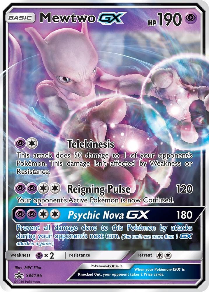 Pokemon Mewtwo GX SM196 SM Black Star Promos