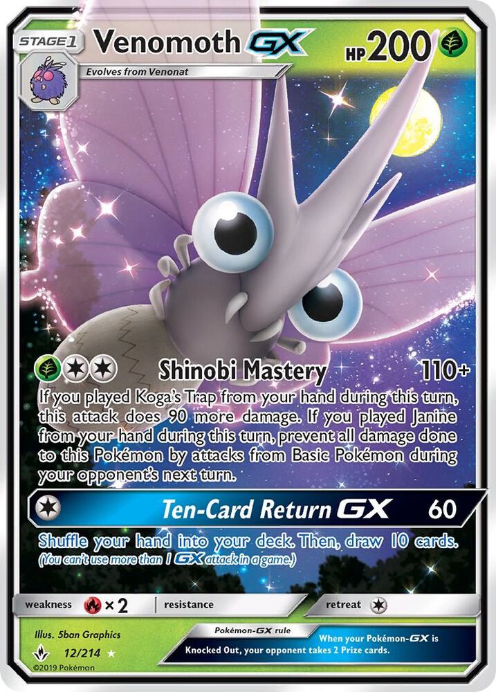 Pokemon Venomoth GX 12/214 Unbroken Bonds