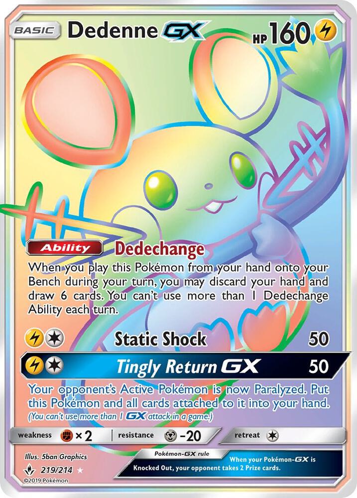 Pokemon Dedenne GX 219/214 Unbroken Bonds
