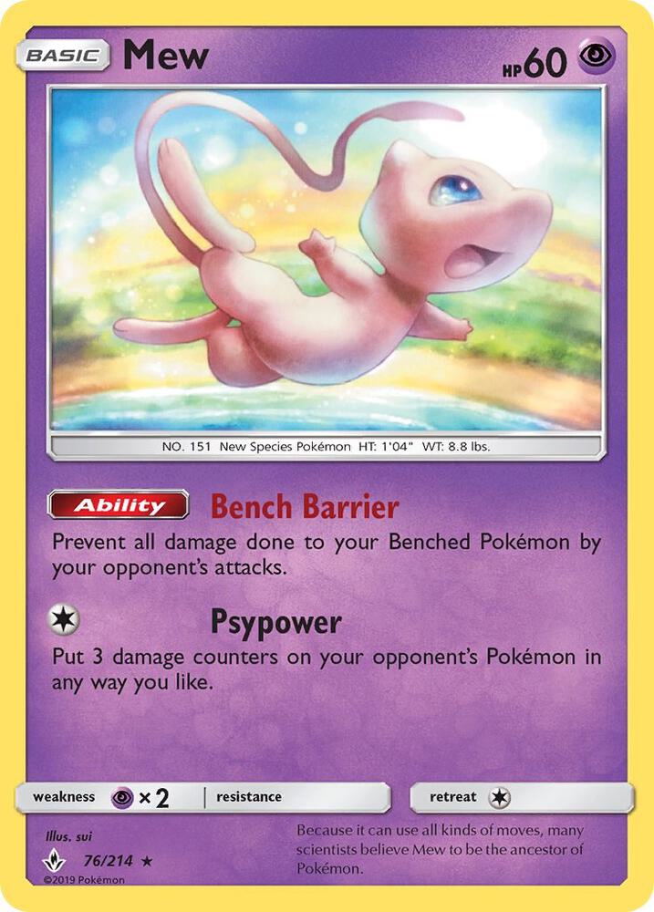 Pokemon Mew 76/214 Unbroken Bonds