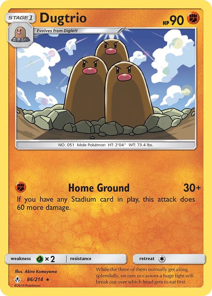 Pokemon Dugtrio 86/214 Unbroken Bonds