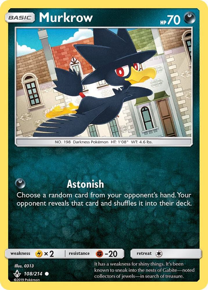 Pokemon Murkrow 108/214 Unbroken Bonds