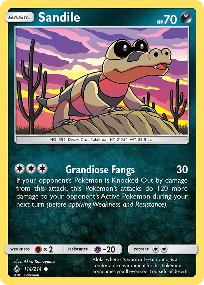 Pokemon Sandile 114/214 Unbroken Bonds