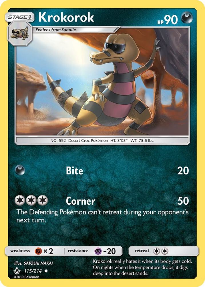 Pokemon Krokorok 115/214 Unbroken Bonds