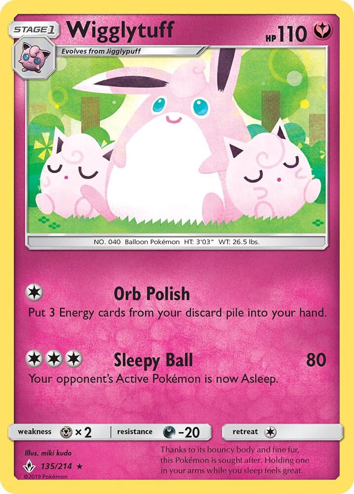 Pokemon Wigglytuff 135/214 Unbroken Bonds
