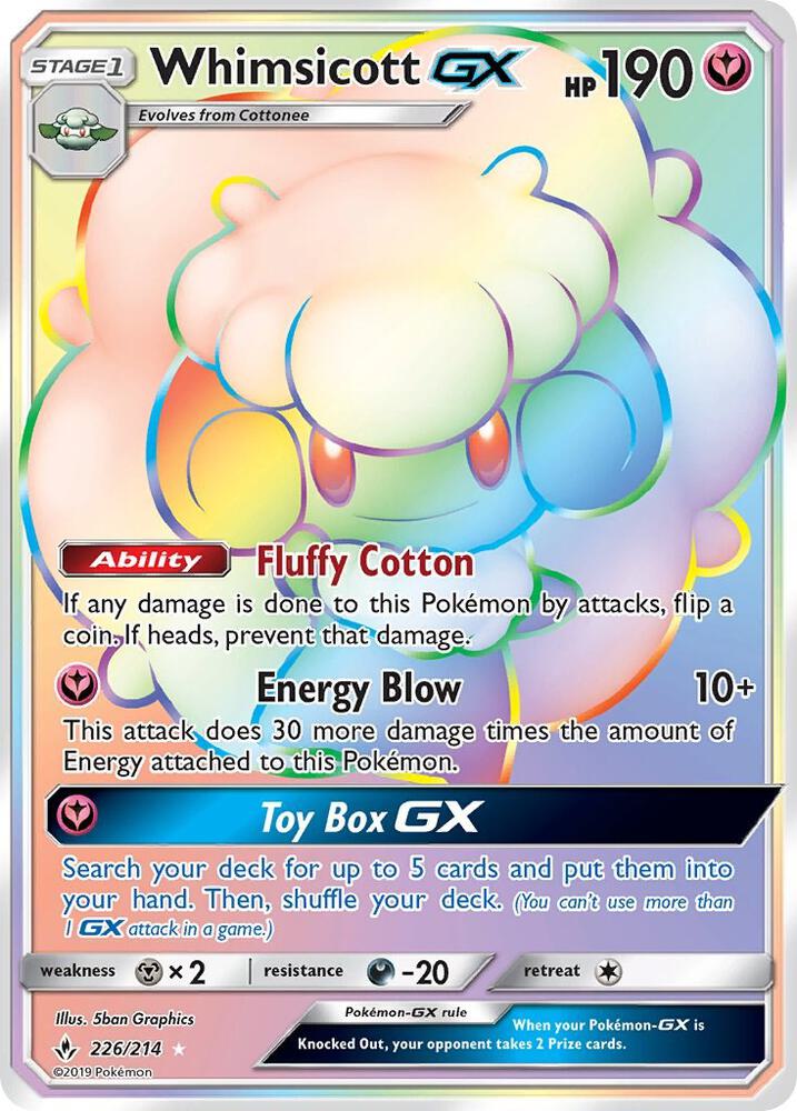 Pokemon Whimsicott GX 226/214 Unbroken Bonds