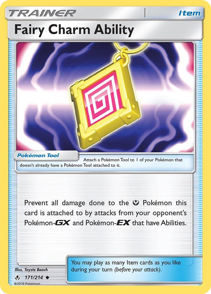 Pokemon Fairy Charm Ability 171/214 Unbroken Bonds