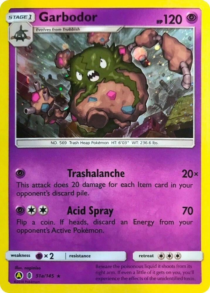 Pokemon Garbodor 51a/145 Yellow A Alternate Art