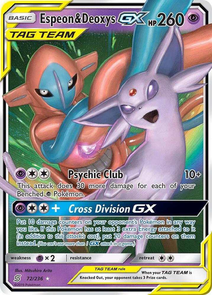 Pokemon Espeon & Deoxys GX 72/236 Unified Minds