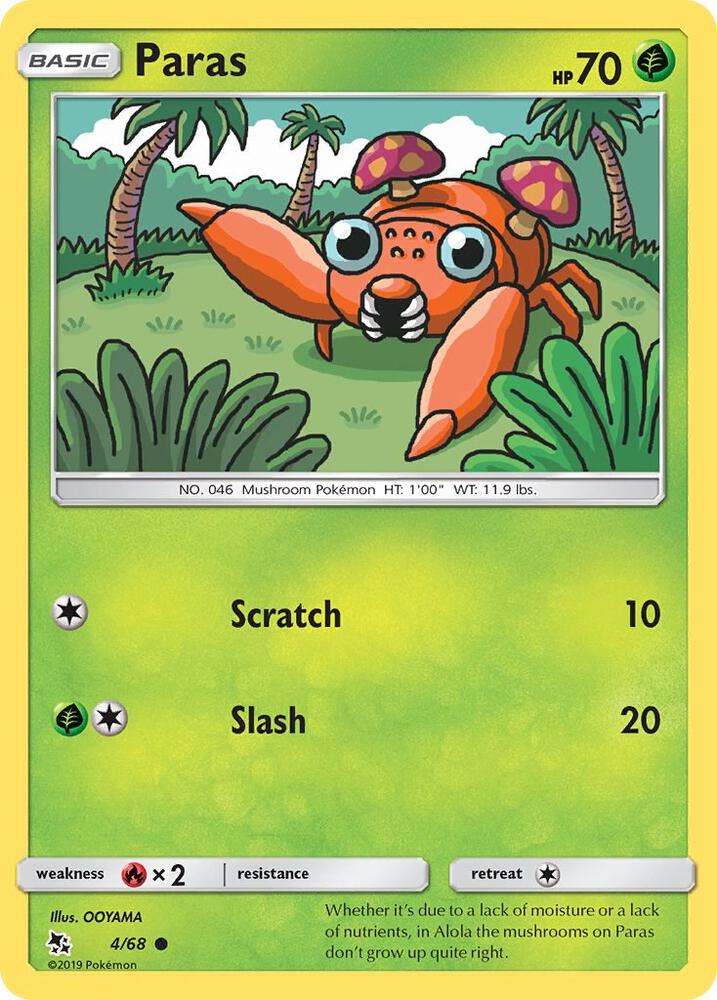 Pokemon Paras 4/68 Hidden Fates