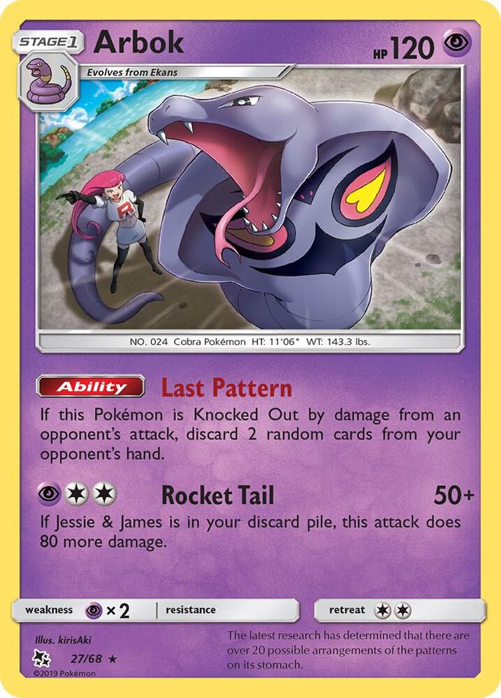 Pokemon Arbok 27/68 Hidden Fates