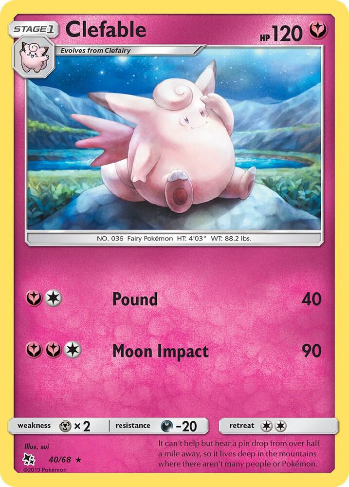 Pokemon Clefable 40/68 Hidden Fates