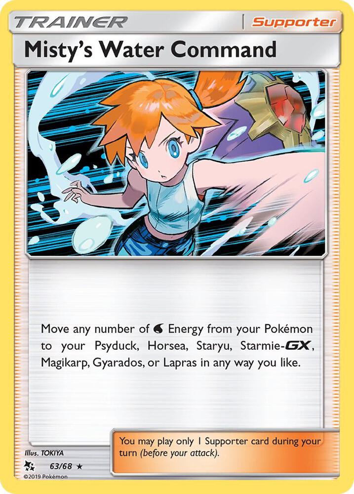 Pokemon Misty's Water Command 63/68 Hidden Fates