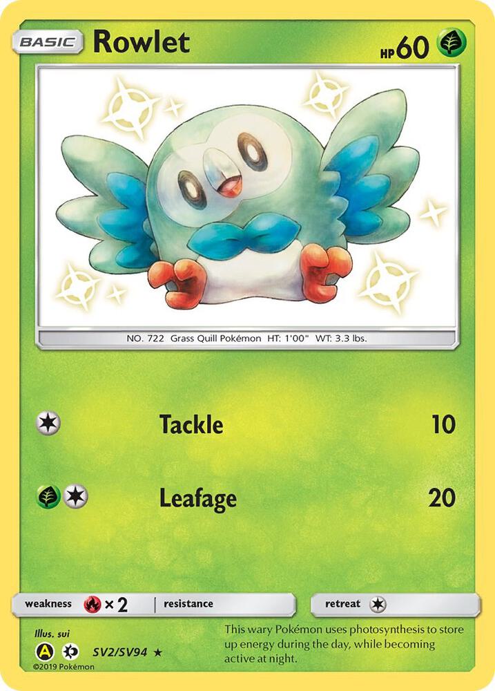 Pokemon Rowlet SV2 Hidden Fates