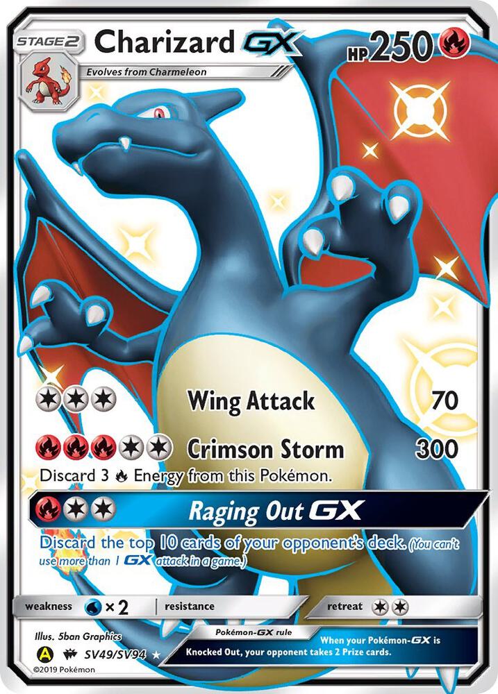Pokemon Charizard GX SV49 Hidden Fates