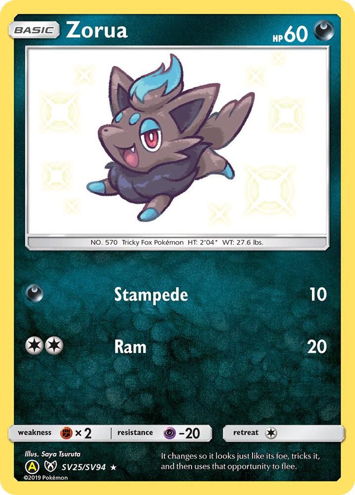 Pokemon Zorua SV25 Hidden Fates