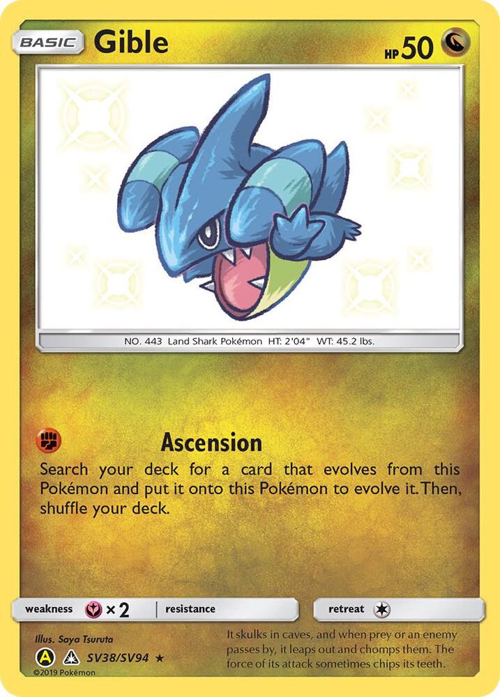 Pokemon Gible SV38 Hidden Fates