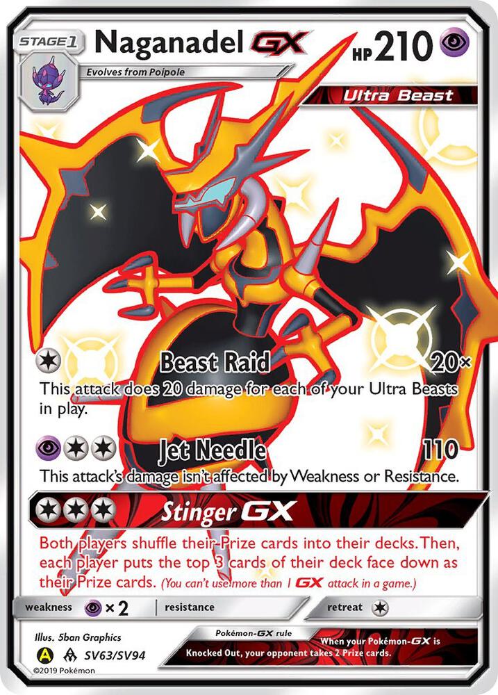 Pokemon Naganadel GX SV63 Hidden Fates