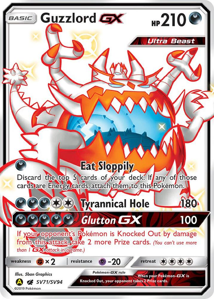 Pokemon Guzzlord GX SV71 Hidden Fates
