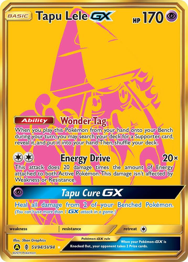 Pokemon Tapu Lele GX SV94 Hidden Fates