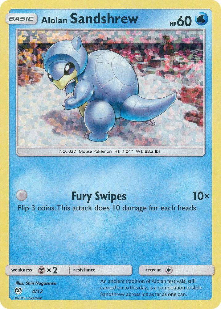 Pokemon Alolan Sandshrew 4/12 McDonald's Collection 2019