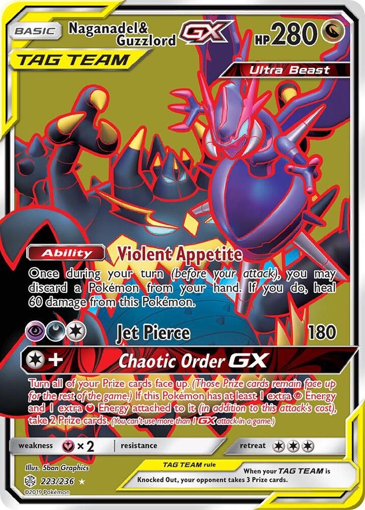 Pokemon Naganadel & Guzzlord GX 223/236 Cosmic Eclipse