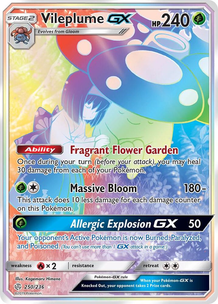Pokemon Vileplume GX 250/236 Cosmic Eclipse