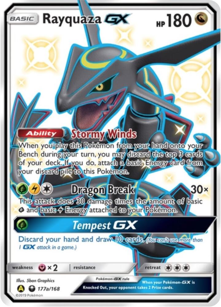 Pokemon Rayquaza GX 177a/168 Yellow A Alternate Art