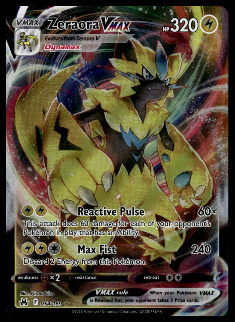 Pokemon TCG Zeraora VMAX #054/159 Crown Zenith