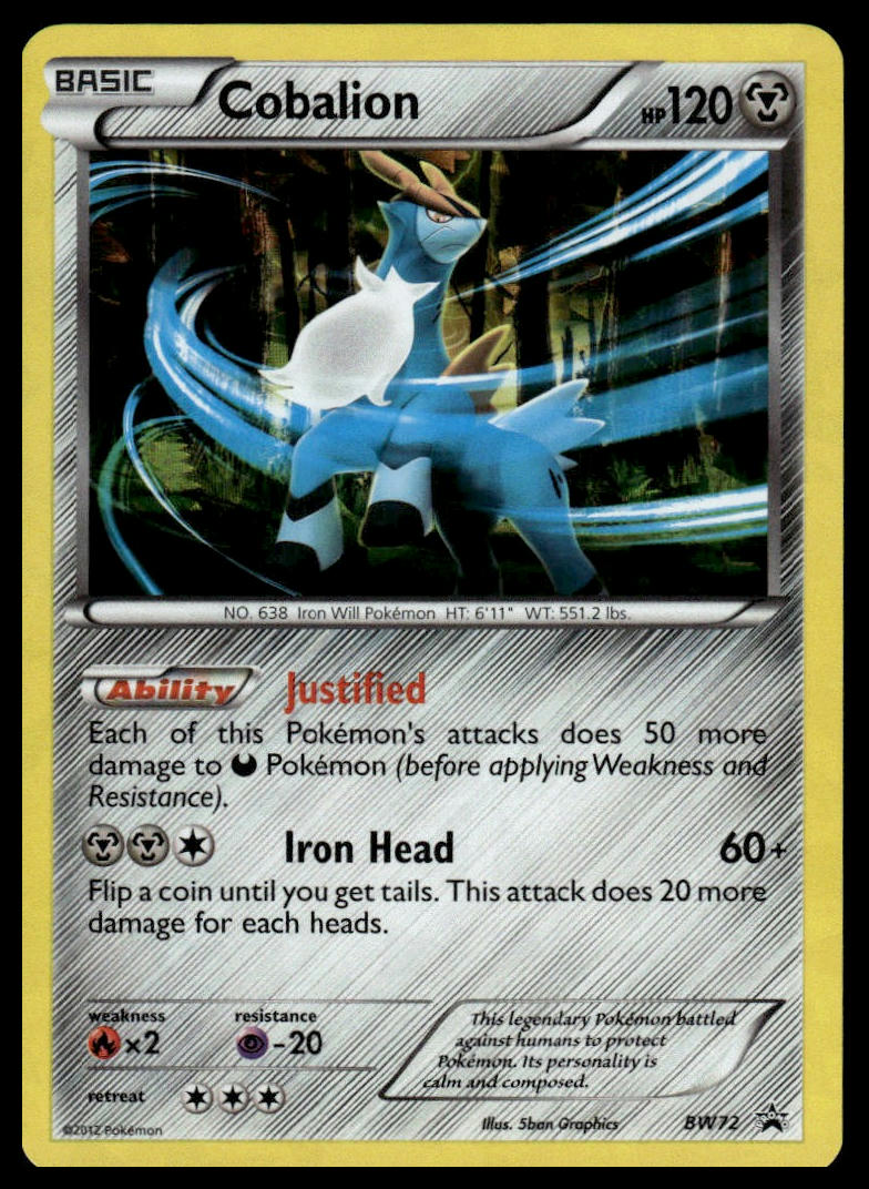 Pokemon TCG Cobalion #BW72 Black and White Promos