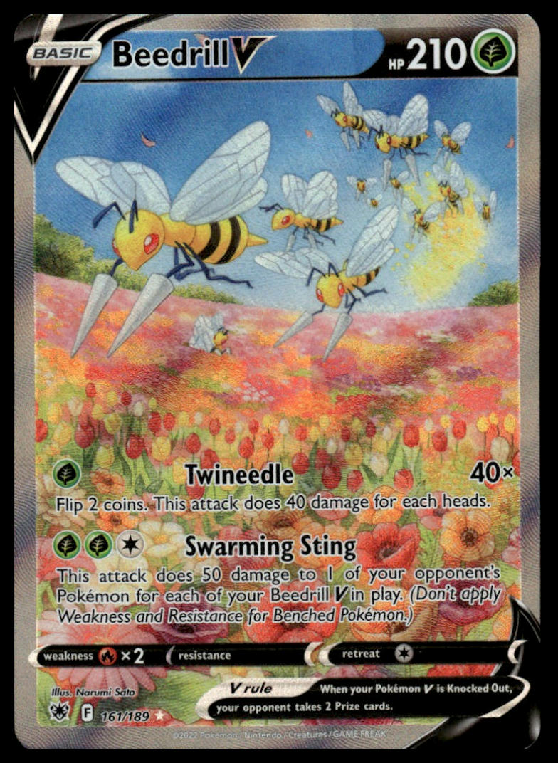 Pokemon TCG Beedrill V (Alternate Full Art) #161/189 SWSH10: Astral Radiance