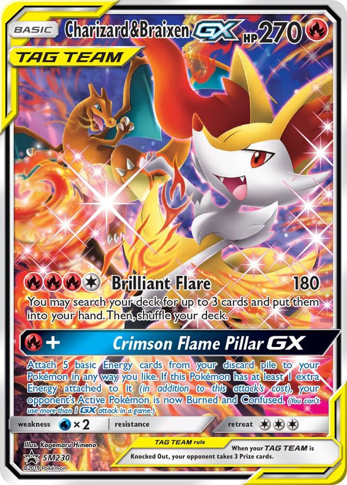 Pokemon Charizard & Braixen GX SM230 SM Black Star Promos