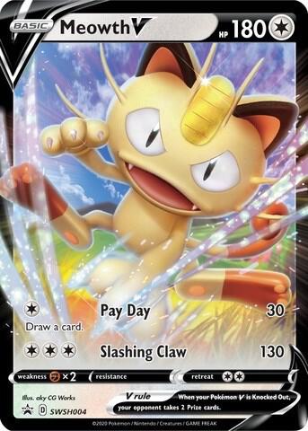 Pokemon Meowth V SWSH004 SWSH Black Star Promos