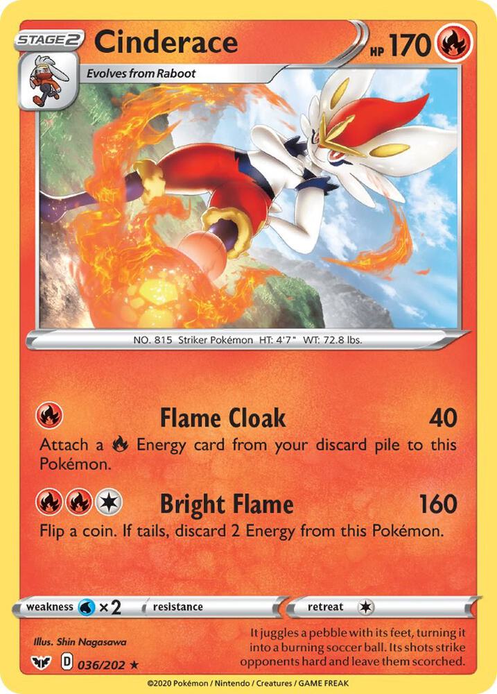 Pokemon Cinderace 36/202 Sword & Shield