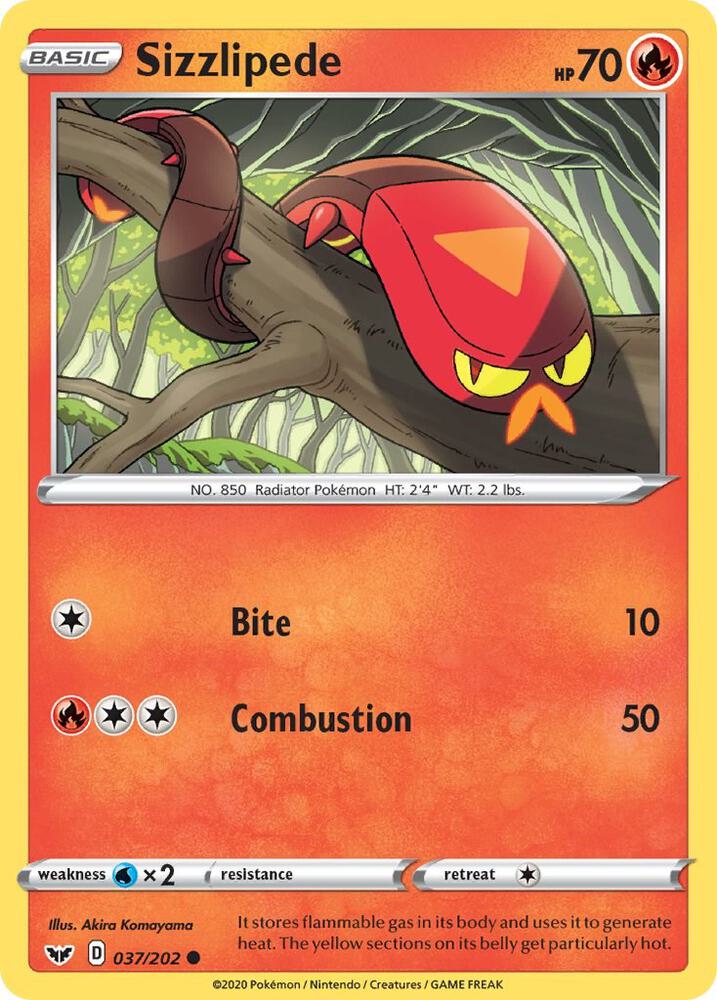 Pokemon Sizzlipede 37/202 Sword & Shield