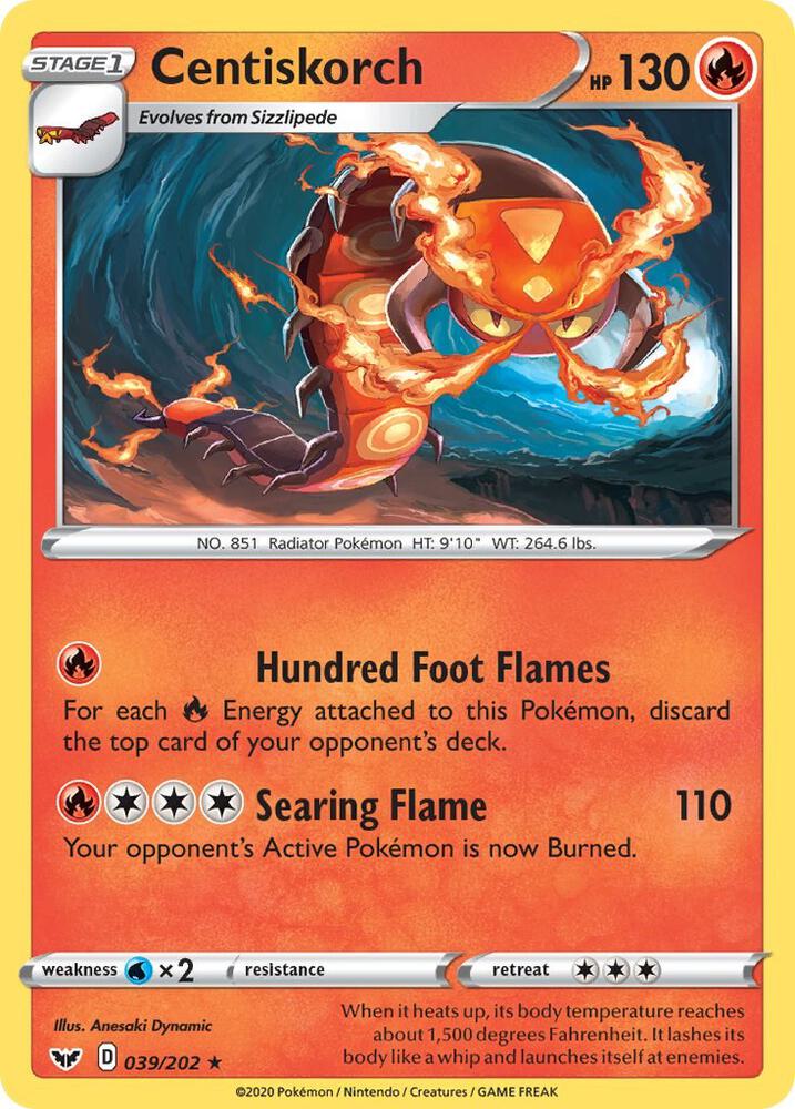 Pokemon Centiskorch 39/202 Sword & Shield