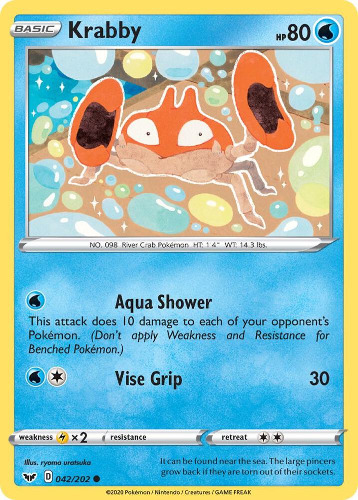 Pokemon Krabby 42/202 Sword & Shield