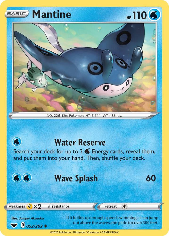 Pokemon Mantine 52/202 Sword & Shield