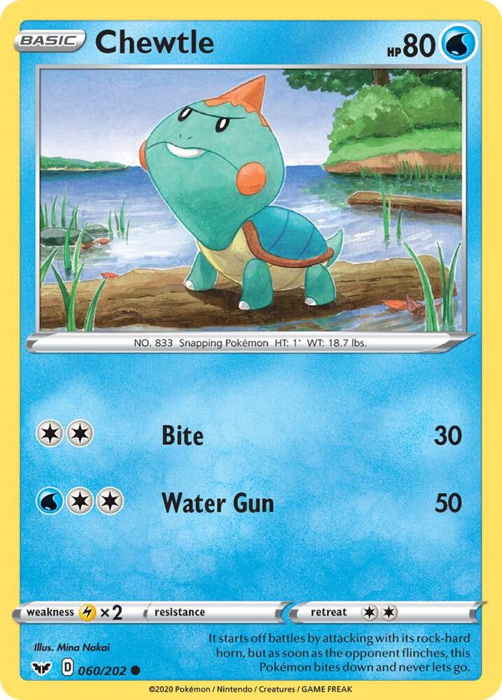 Pokemon Chewtle 60/202 Sword & Shield