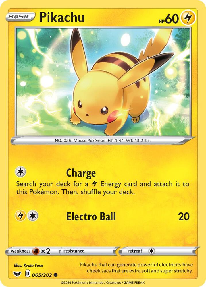 Pokemon Pikachu 65/202 Sword & Shield