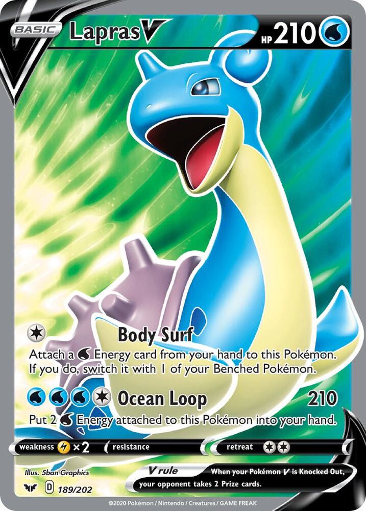 Pokemon Lapras V 189/202 Sword & Shield