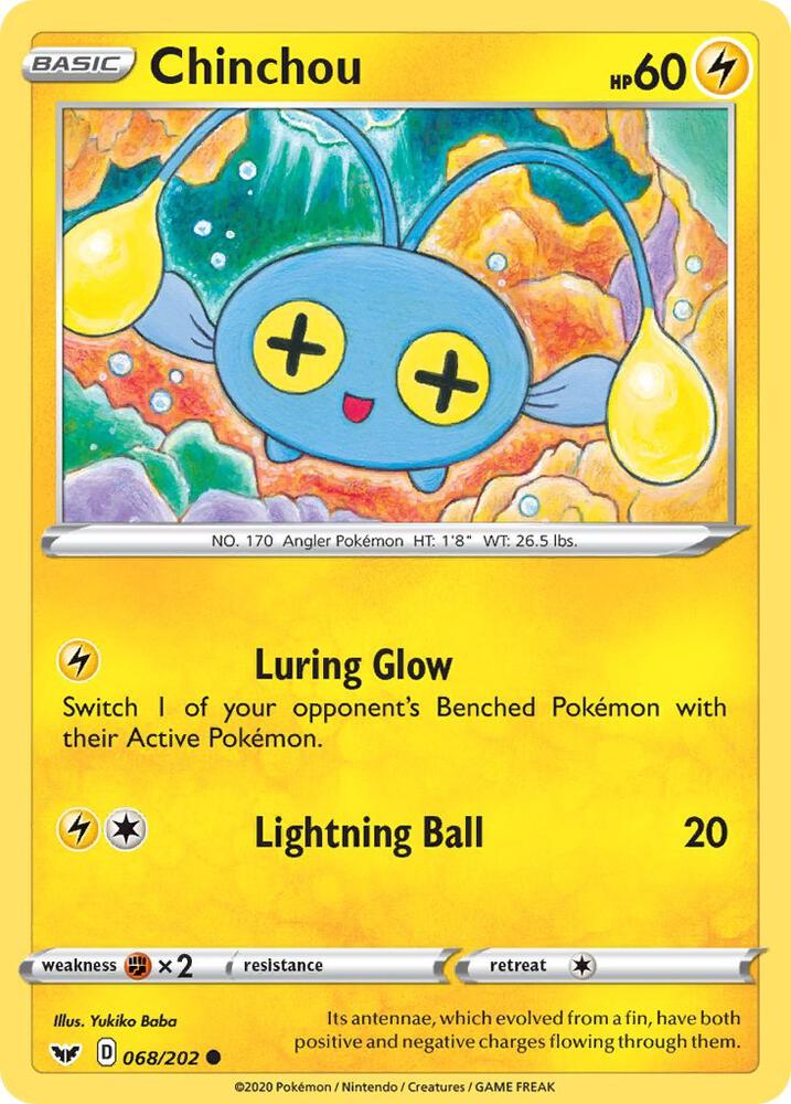 Pokemon Chinchou 68/202 Sword & Shield