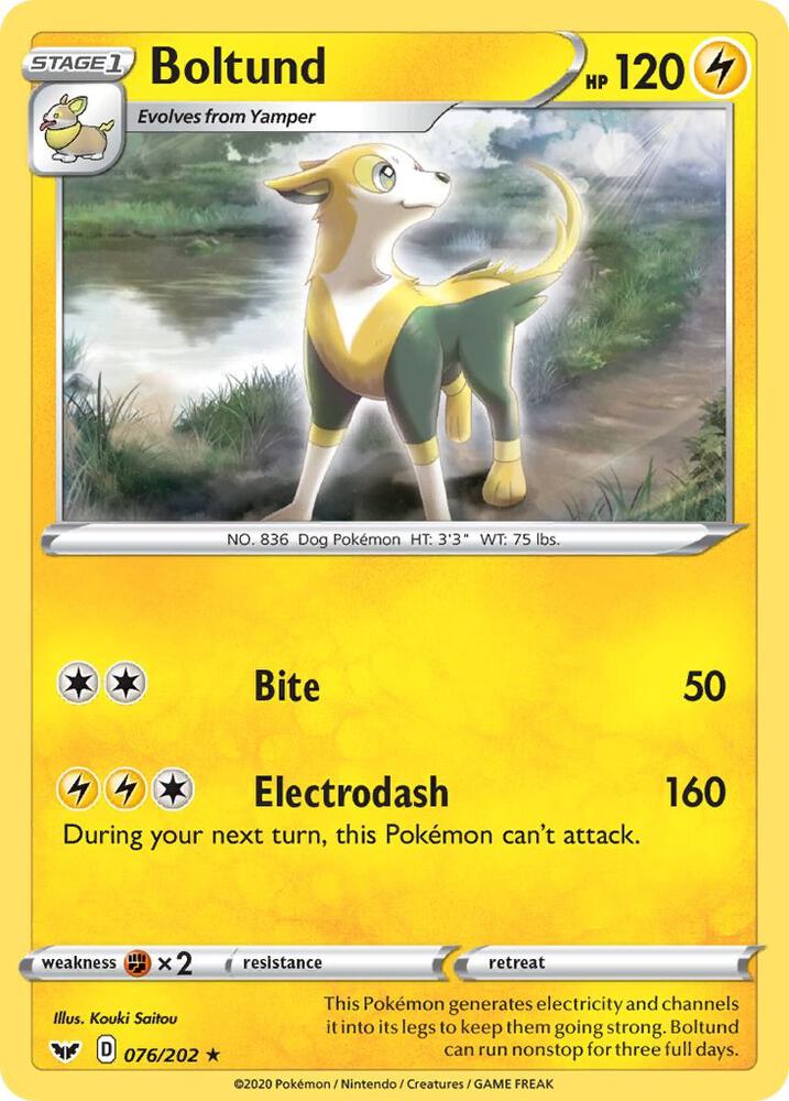 Pokemon Boltund 76/202 Sword & Shield