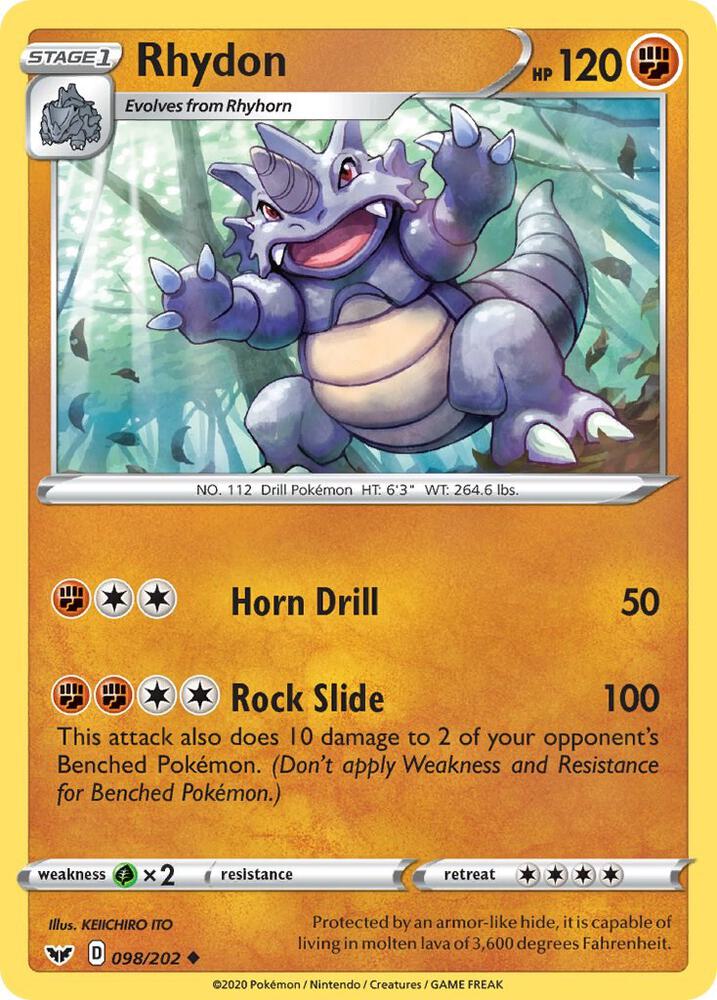 Pokemon Rhydon 98/202 Sword & Shield