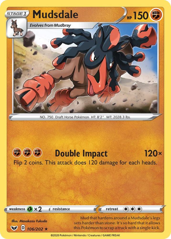 Pokemon Mudsdale 106/202 Sword & Shield