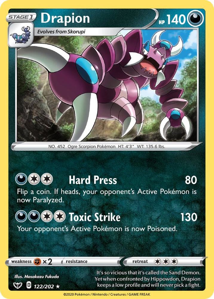Pokemon Drapion 122/202 Sword & Shield