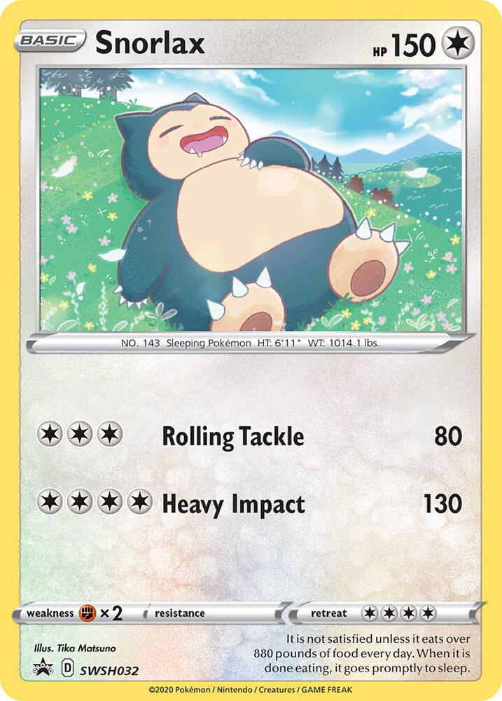Pokemon Snorlax SWSH032 SWSH Black Star Promos